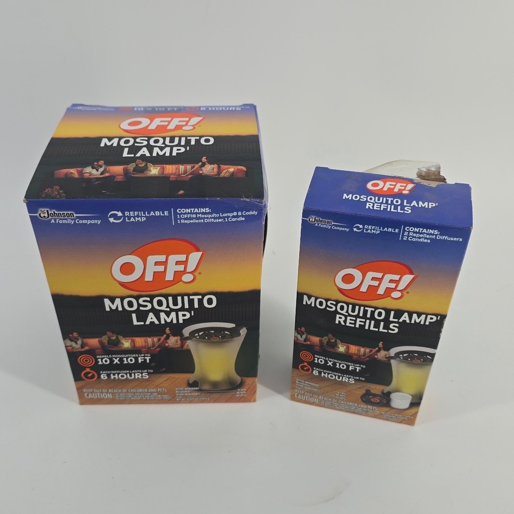 OFF! Mosquito Lamp and Refills Set Black Outdoor Pest Repellent 6hr Protection
